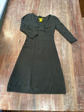 VTG Catherine Malandrino Evergreen Cashmere Bow-Accent Sweater Dress